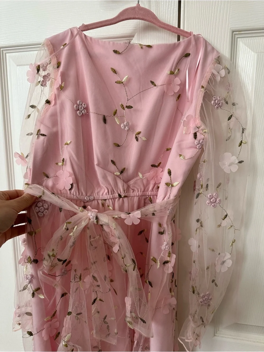 4 Clover - Pink Floral Embroidered Dress